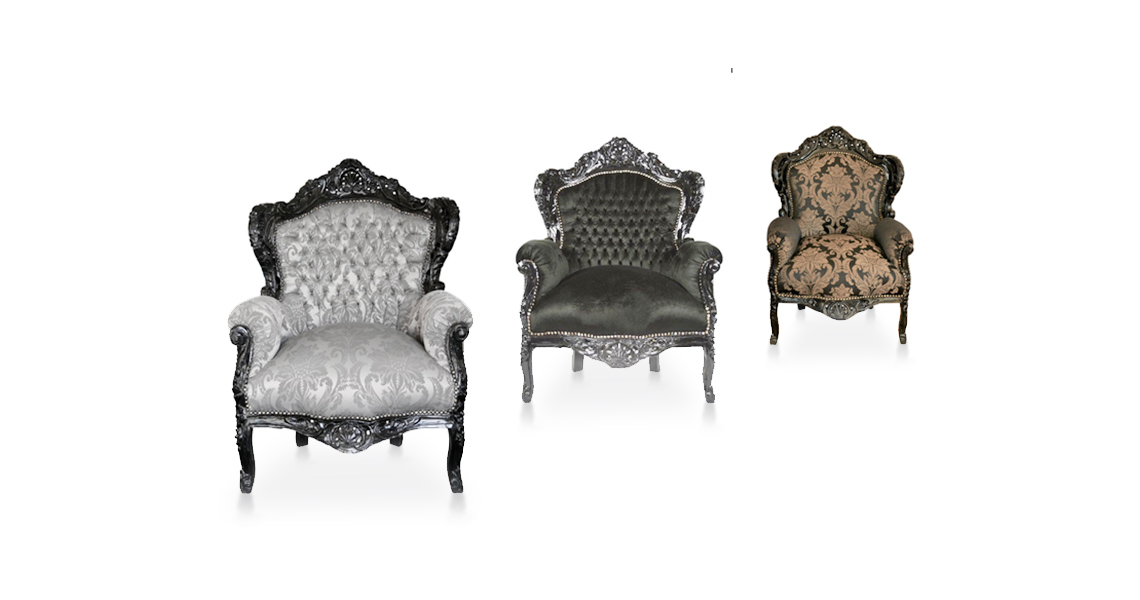 Barock Sessel schwarz 