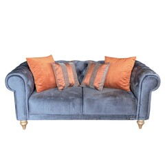 Chesterfield Sofa blau schwarz