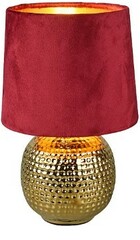 Tischlampe gold gehämmert rot