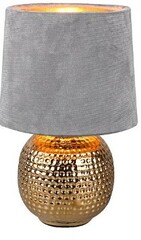 Tischlampe gold gehämmert grau