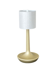 Akku Tischleuchte Zylinder Gold weiss, Sensor Akkuleuchte