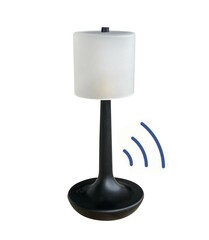 Sensor Akku Tischleuchte Zylinder Glas schwarz weiss