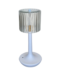Akku Tischleuchte Lichtix Glas weiss