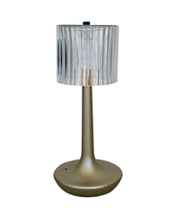 Akku Tischleuchte gold Glas