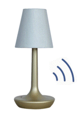 Lichtix Akku Tischlampe Pyra gold weiss mit Bewegungsmelder