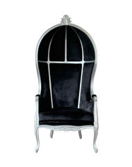 Barocksessel Canopy silber schwarz Samt