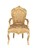 Barock Stuhl mit Armlehne gold Kristall