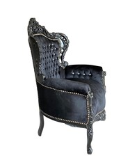 Barock Sessel schwarz/schwarz Kristall
