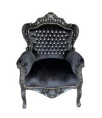 Barock Sessel schwarz/schwarz Samt