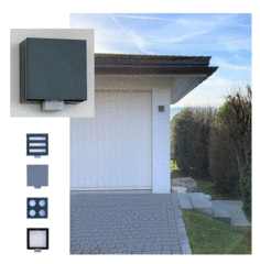 Sensor Wandleuchte Würfel Cube grau anthrazit oder weiss
