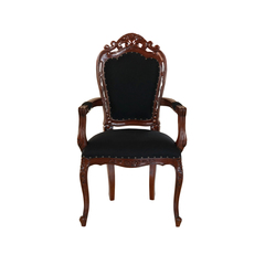Kings Barockstuhl mit Armlehne braun/schwarz