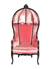 Barock Sessel Canopy schwarz pink