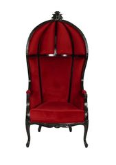 Liquidation! Sessel Canopy schwarz/bordeaux samt