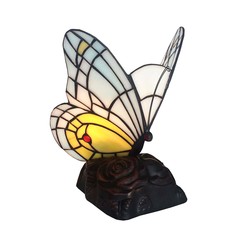 Tiffany Lampe, Butterfly white 25cm