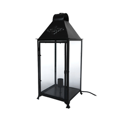 Laterne Metall schwarz 62cm 230V LIQUIDATION