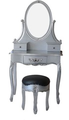 Schminktisch Mahagoni mit Hocker silber 