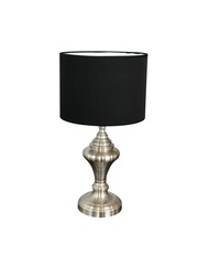 Tischlampe Schirm schwarz Sockel silber