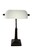 Banker Lampe Schirm weiss