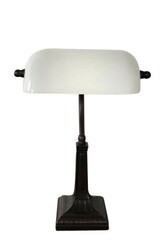 Banker Lampe Schirm weiss